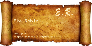 Eke Robin névjegykártya